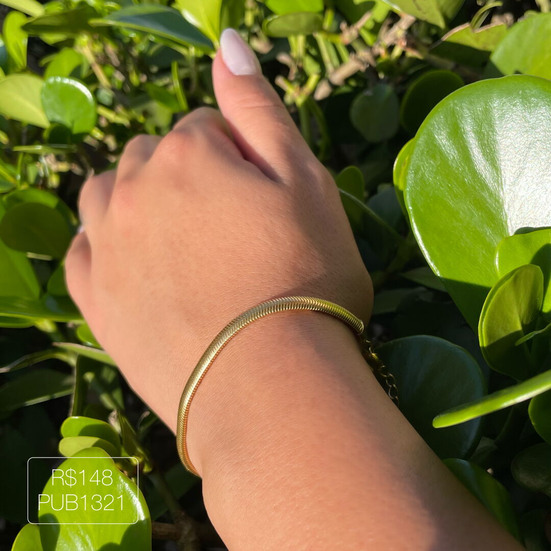 Pulseira Lacraia 4mm 2024/2 Lisa Dourada